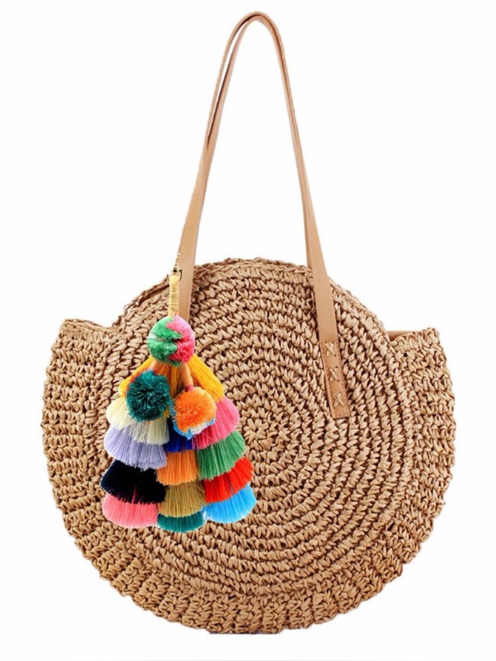 Colorful Boho Pom Pom Bag Clip